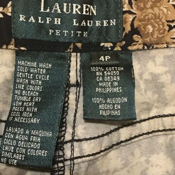 Lauren Ralph Lauren Straight Leg Pockets Floral Print Petite Size 4 - Picture 6 of 7